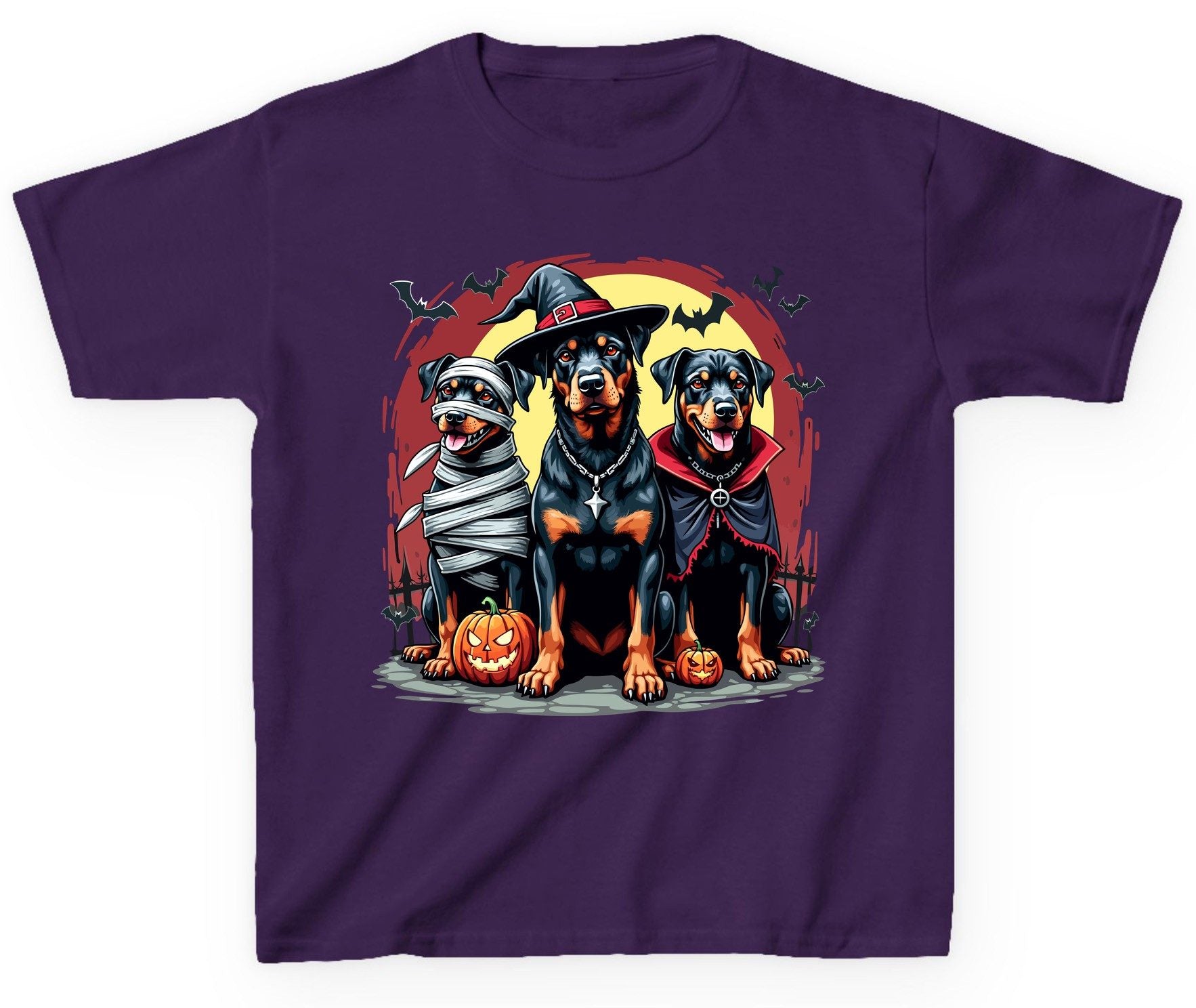 Rottweiler Halloween Costumes rottweiler Youth T-Shirt Purple product mockup