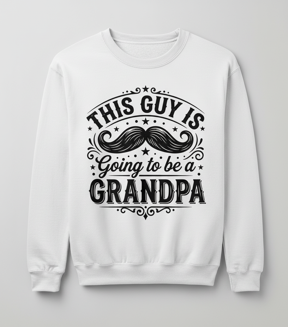 This Guy Is Going To Be A Grandpa Pregnancy Announcement Sweatshirt - White