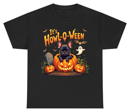 It's Howl-O-Ween french bulldog Youth T-Shirt Black product mockup