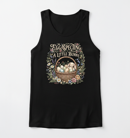 Egg-specting A Little Bunny Pregnancy Announcement Tank Top - Black