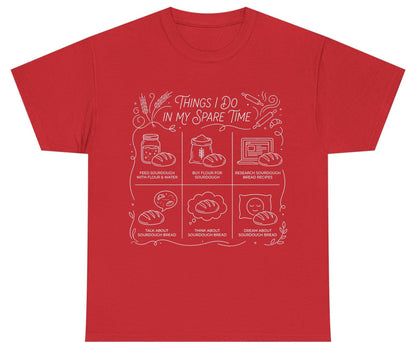 Things I Do in My Spare Time sourdough baking Youth T-Shirt Red product mockup