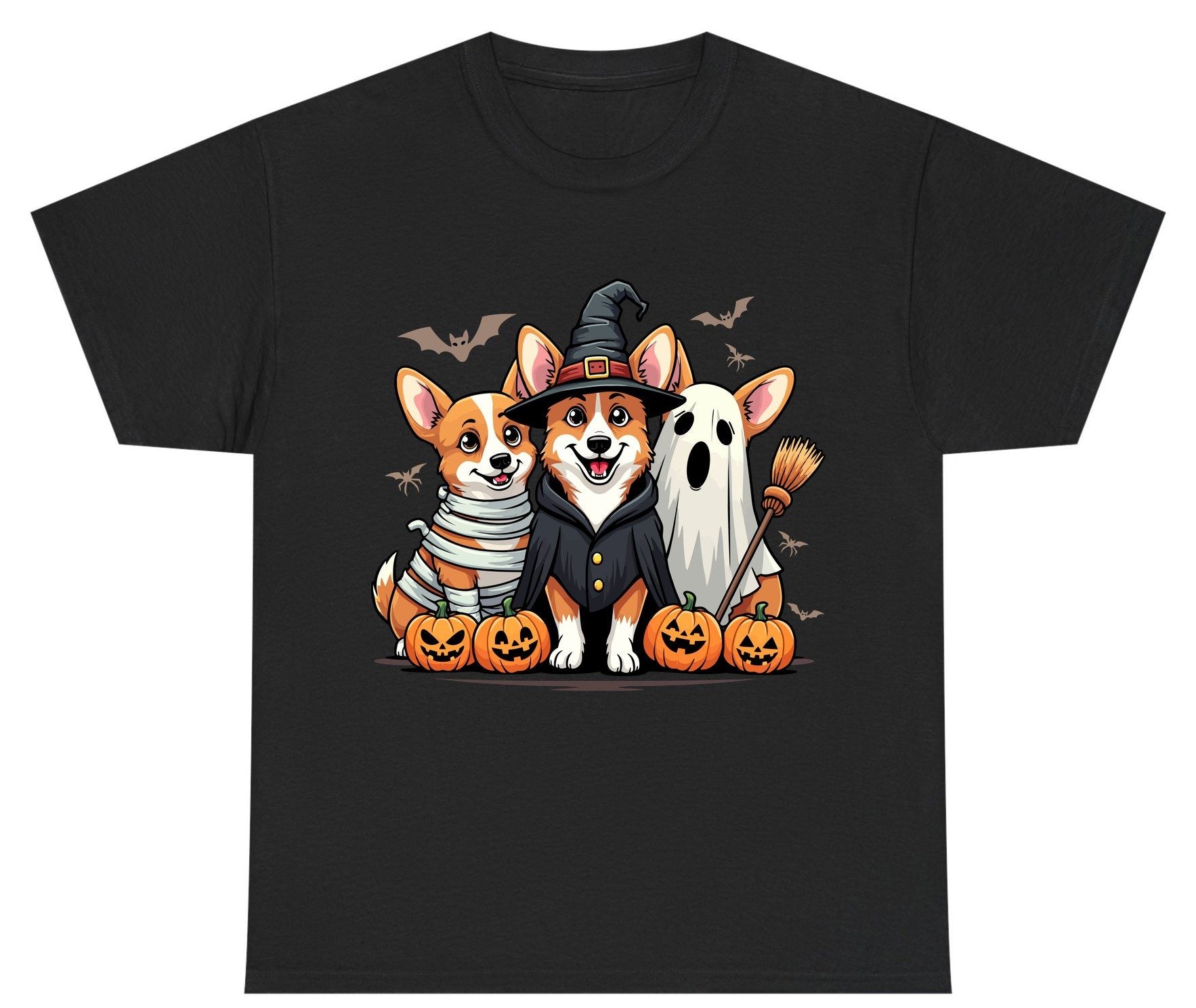 Halloween Corgi Trio Halloween corgis Youth T-Shirt Black product mockup