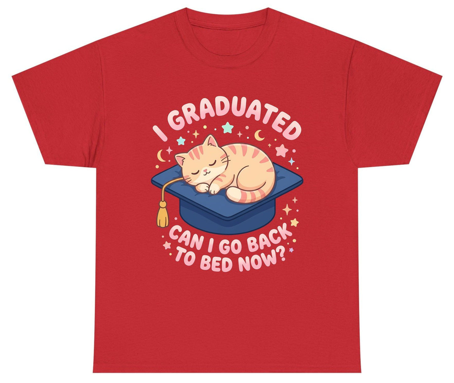 I Graduated CAN I GO BACK TO BED NOW Youth T-Shirt - product mockup - Red