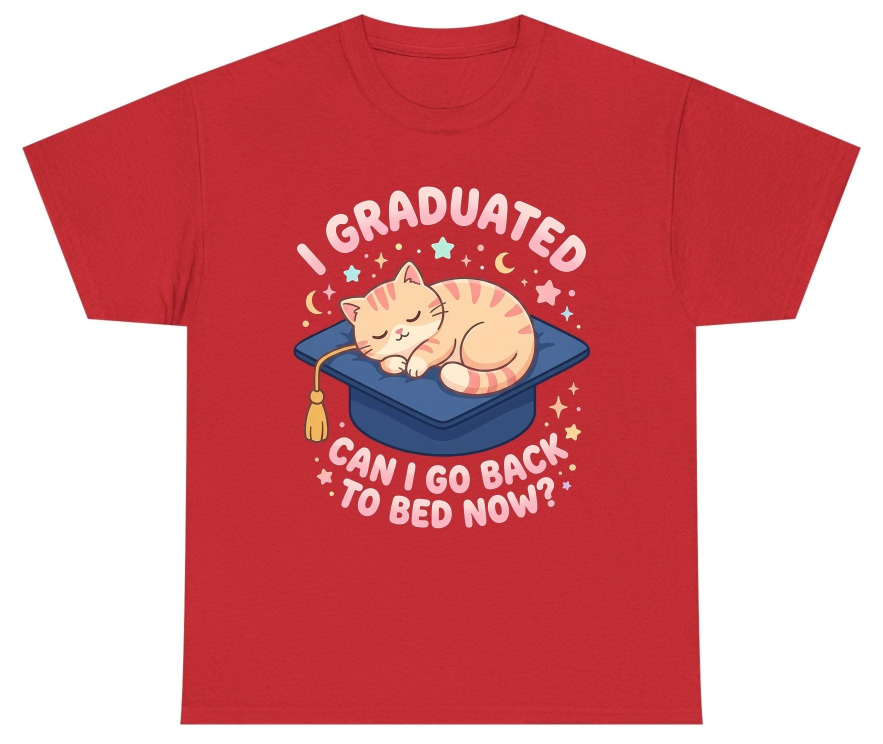 I Graduated CAN I GO BACK TO BED NOW Youth T-Shirt - product mockup - Red
