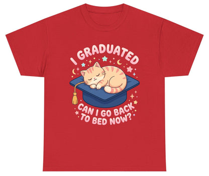 I Graduated CAN I GO BACK TO BED NOW Youth T-Shirt - product mockup - Red