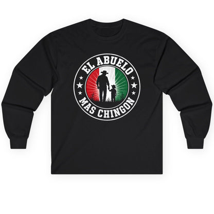El Abuelo Mas Chingon mexican grandfather Long Sleeve Tee Black product mockup