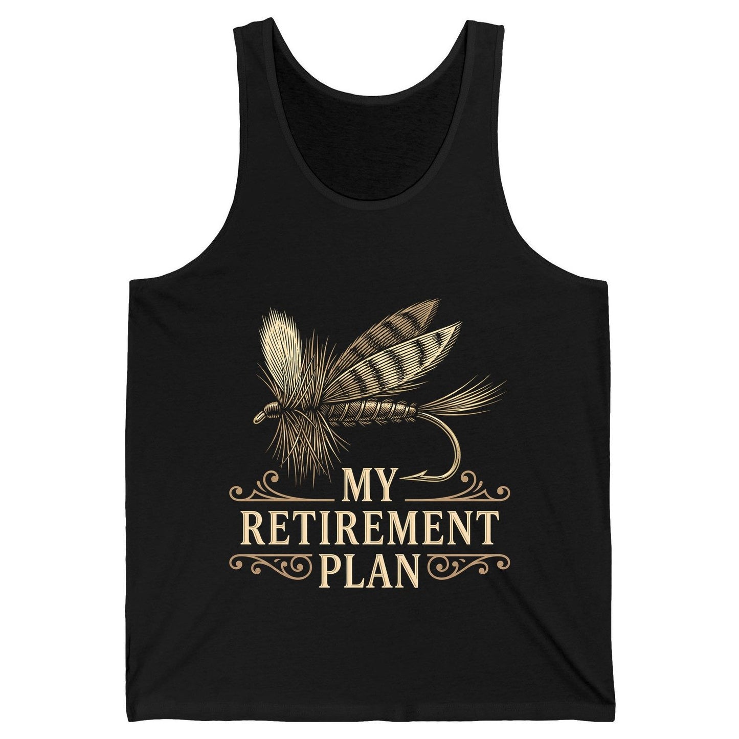My Retirement Plan fly fishing Tank Top Black product mockup