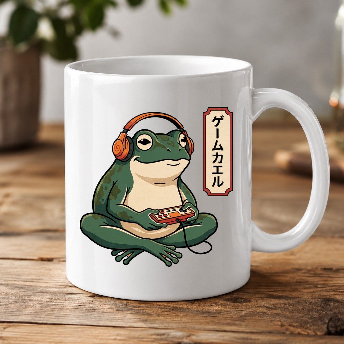 ゲームカエル gamer frog White Mug White product mockup