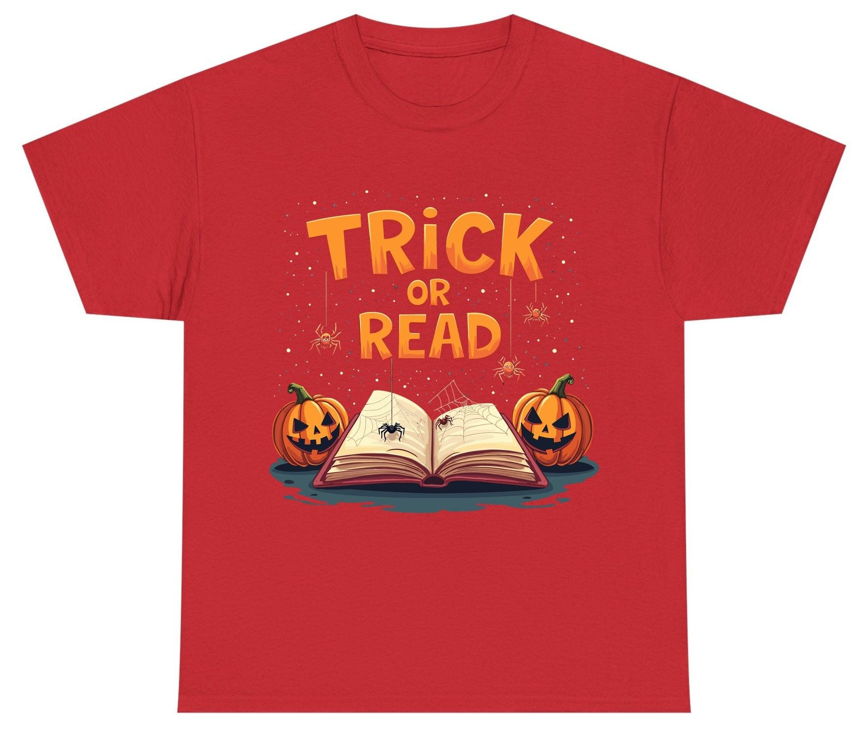 Trick or Read Halloween Youth T-Shirt Red product mockup