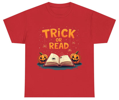 Trick or Read Halloween Youth T-Shirt Red product mockup