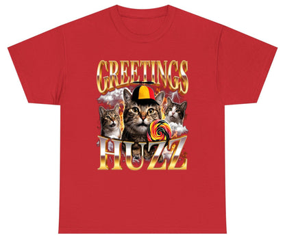 Greetings HUZZ Funny Cats Youth T-Shirt - product mockup - Red