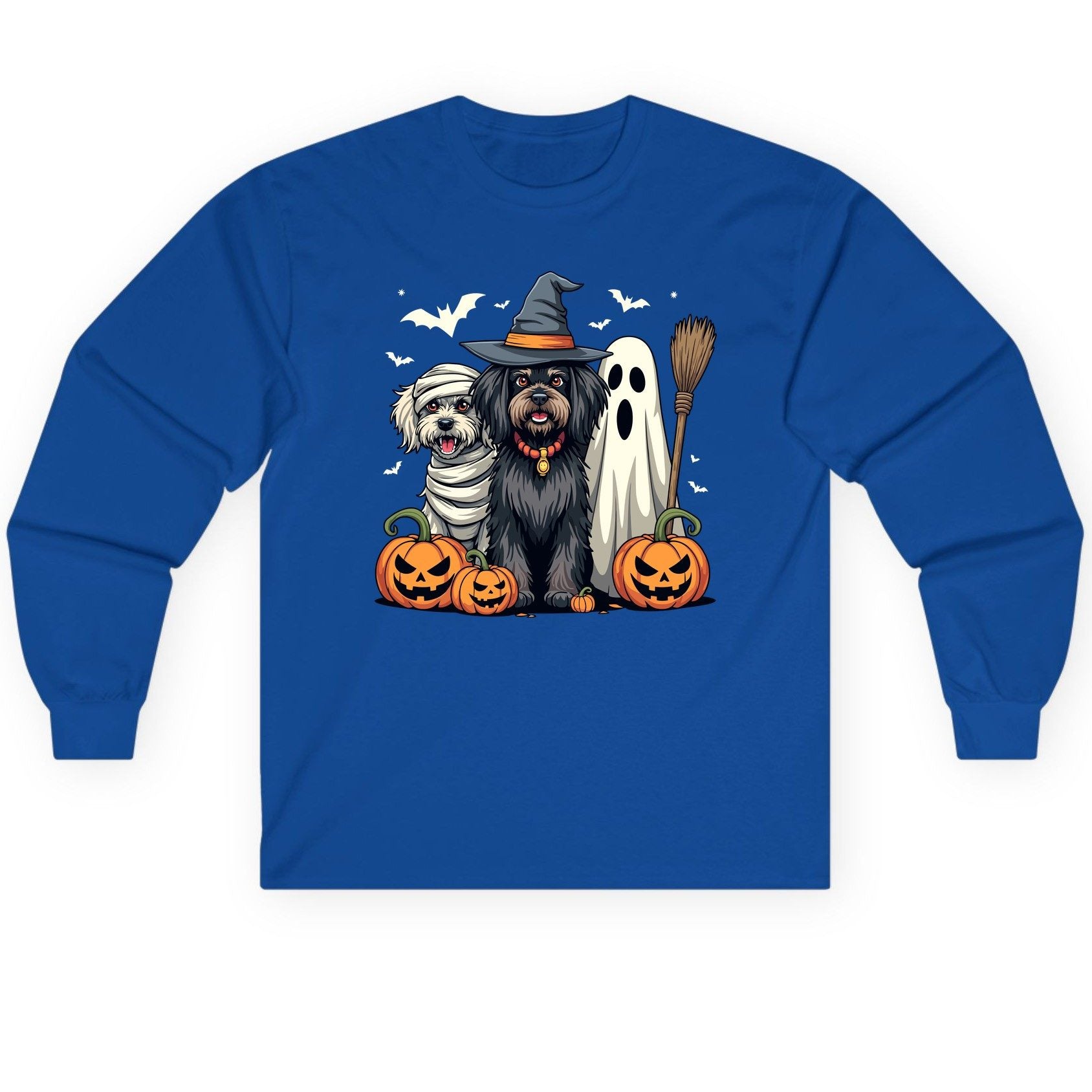 Halloween Dogs in Costumes Halloween dogs Long Sleeve Tee Royal product mockup