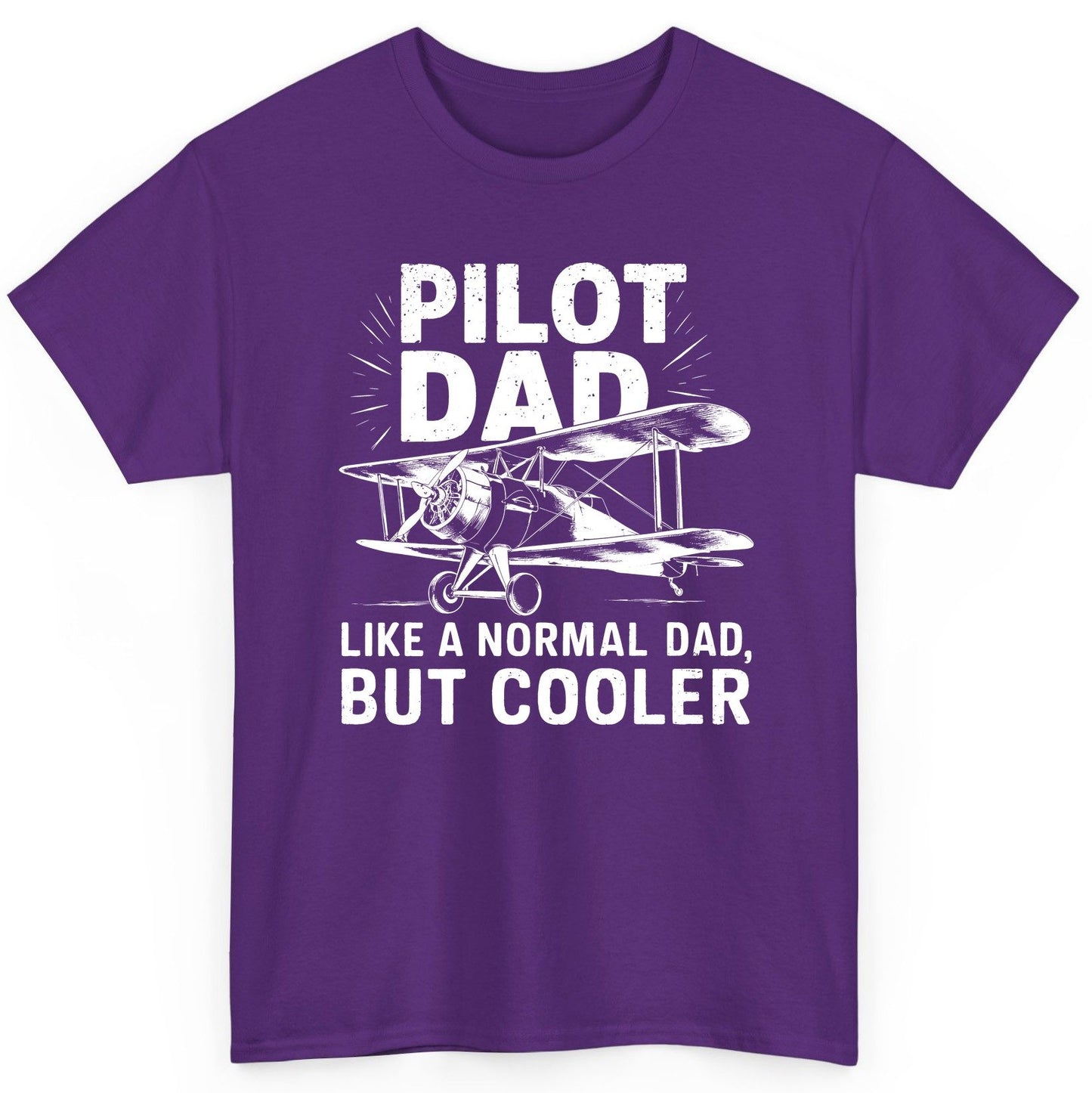 Pilot Dad, Like a Normal Dad, but Cooler pilot dad T-Shirt Purple product mockup