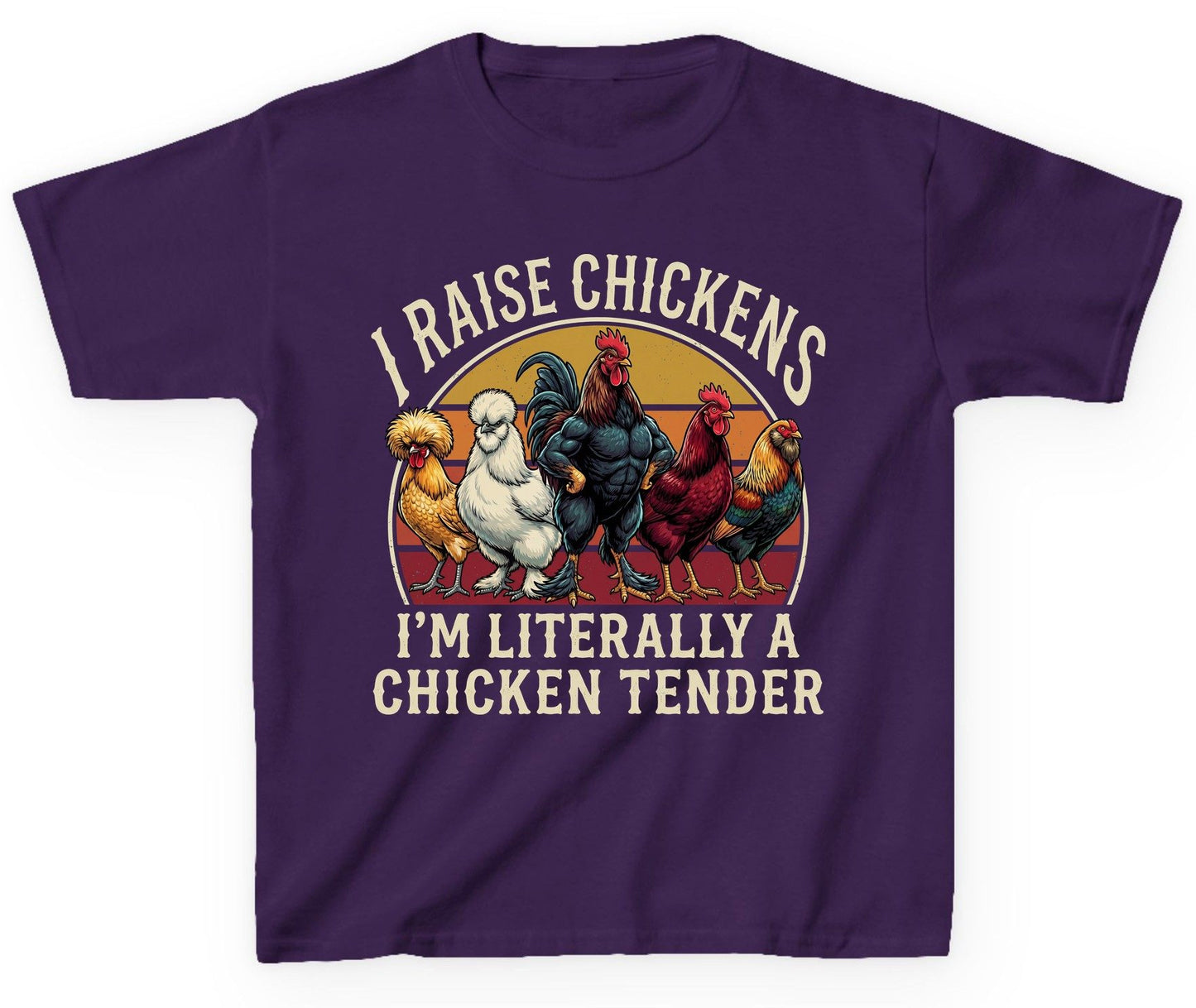 I Raise Chickens I'm Literally a Chicken Tender chickens Youth T-Shirt Purple product mockup