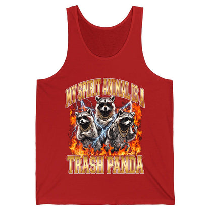 My Spirit Animal Is a Trash Panda raccoon Tank Top Red product mockup