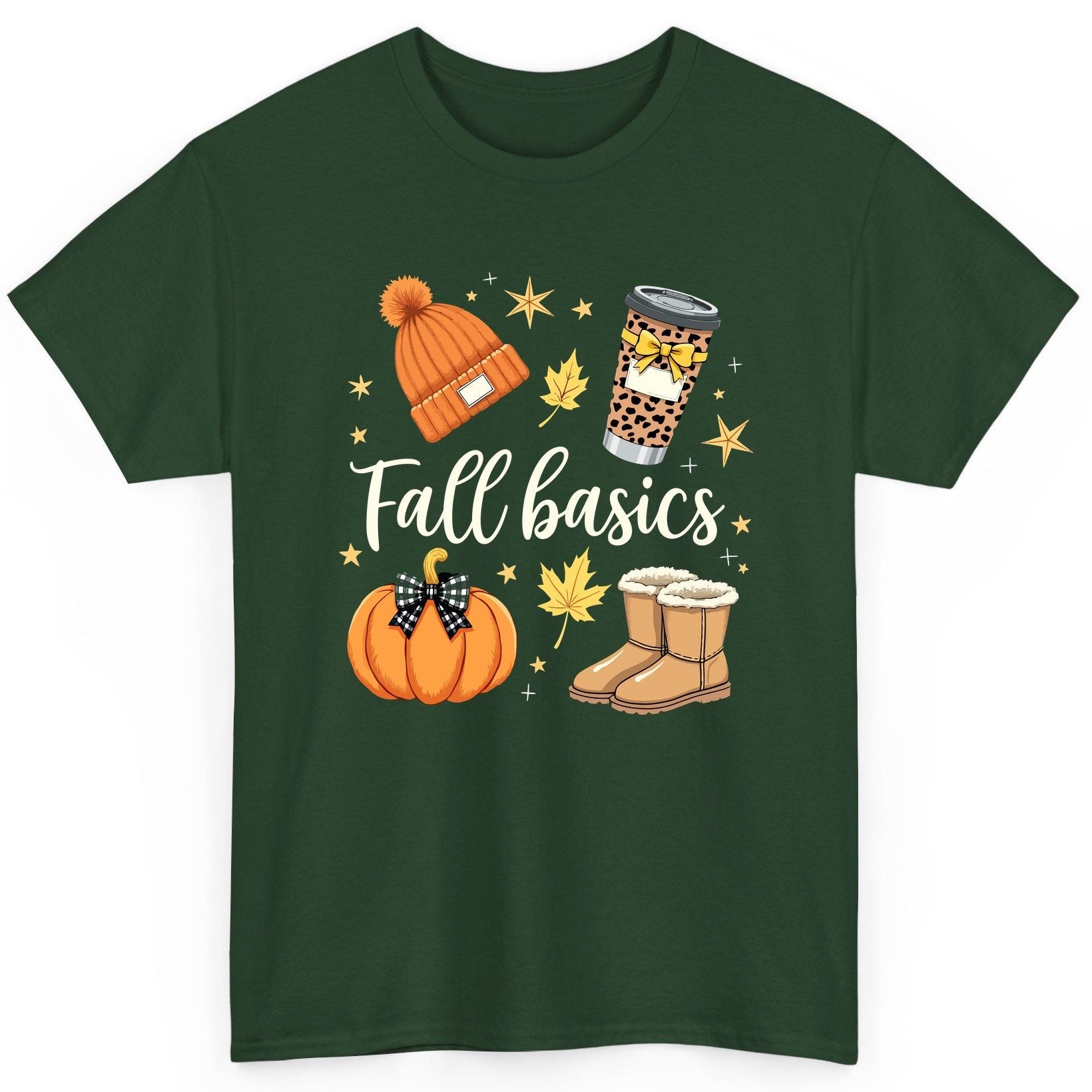 Fall Basics autumn essentials T-Shirt Forest Green product mockup