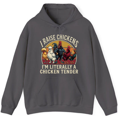 I Raise Chickens I'm Literally a Chicken Tender chickens Hoodie Charcoal product mockup