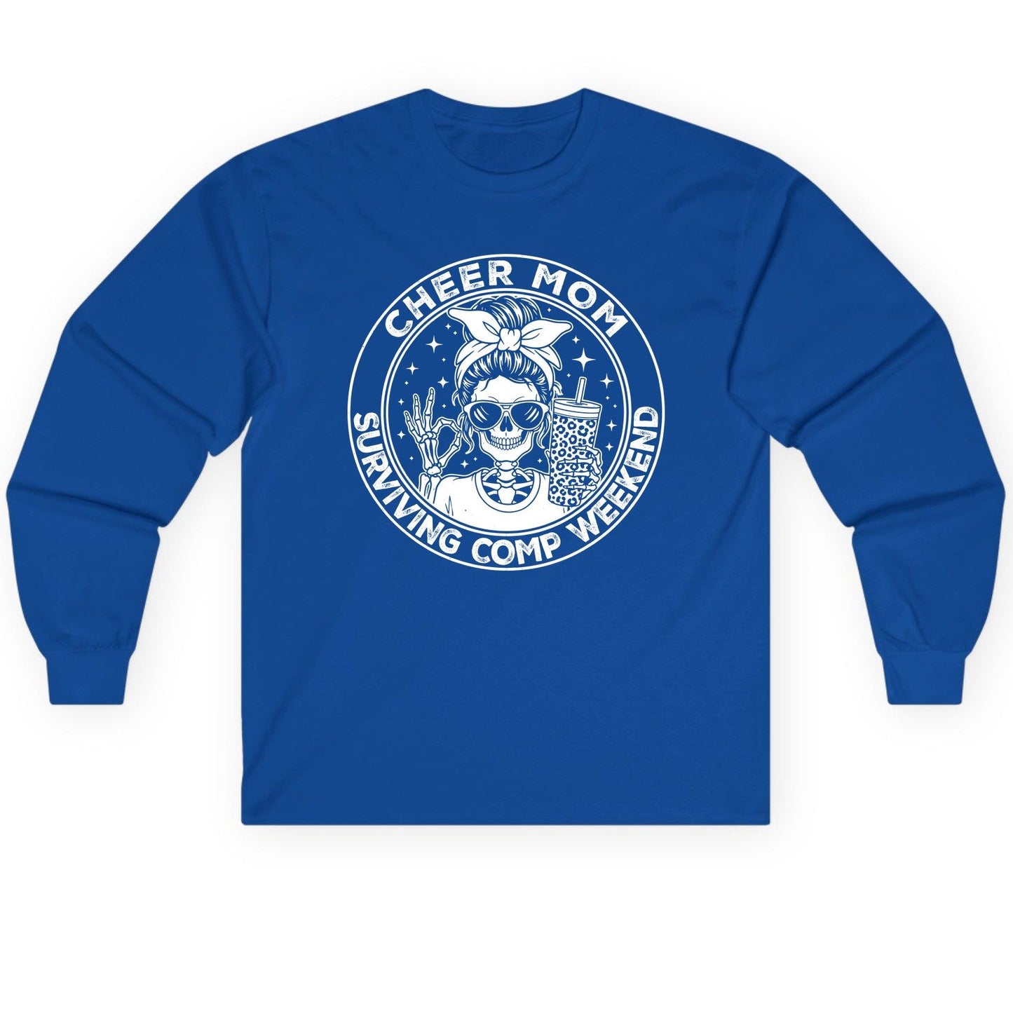 Cheer Mom Surviving Comp Weekend cheer mom Long Sleeve Tee Royal product mockup