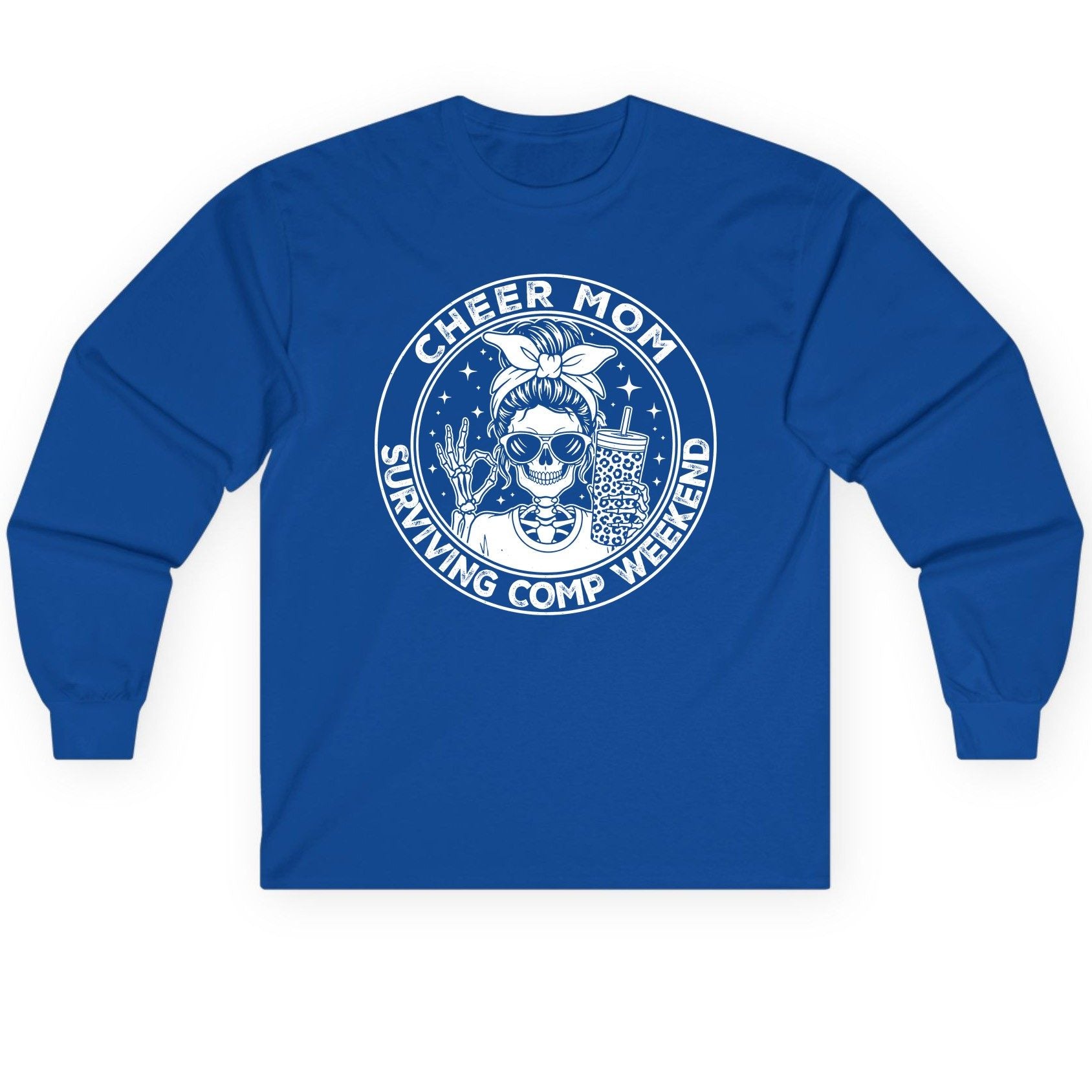 Cheer Mom Surviving Comp Weekend cheer mom Long Sleeve Tee Royal product mockup