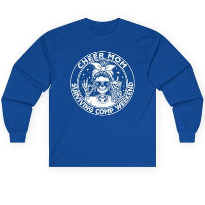 Cheer Mom Surviving Comp Weekend cheer mom Long Sleeve Tee Royal product mockup