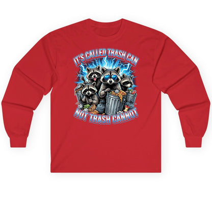 It's Called Trash Can Not Trash Cannot raccoons Long Sleeve Tee Red product mockup