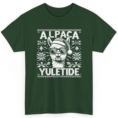 ALPACA Yuletide Funny Lovers T-Shirt - product mockup - Forest Green