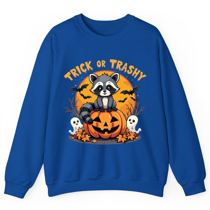 Trick or Trashy raccoon Sweatshirt Royal product mockup