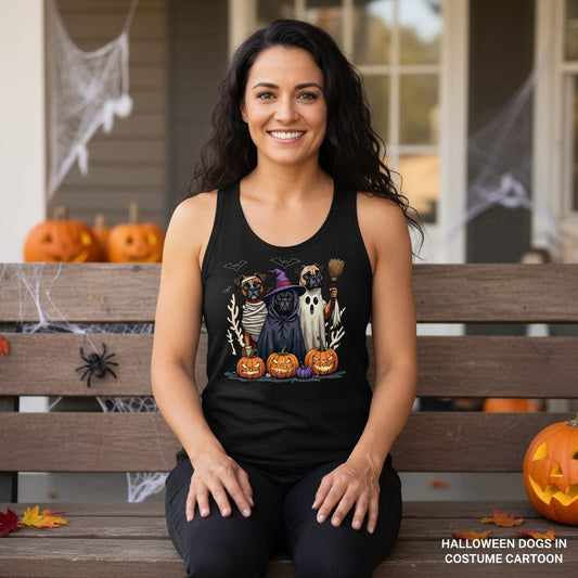 Halloween Dogs in Costume Halloween dogs Tank Top Black lifestyle mockup