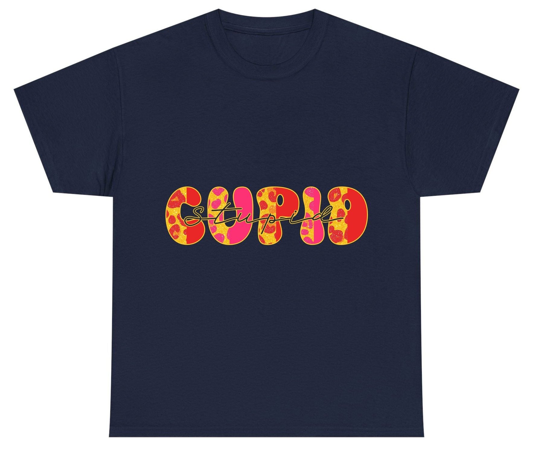 Stupid Cupid anti-Valentine's Day Youth T-Shirt Navy product mockup