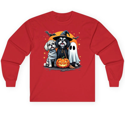 Halloween Dogs Costumes Halloween dogs Long Sleeve Tee Red product mockup