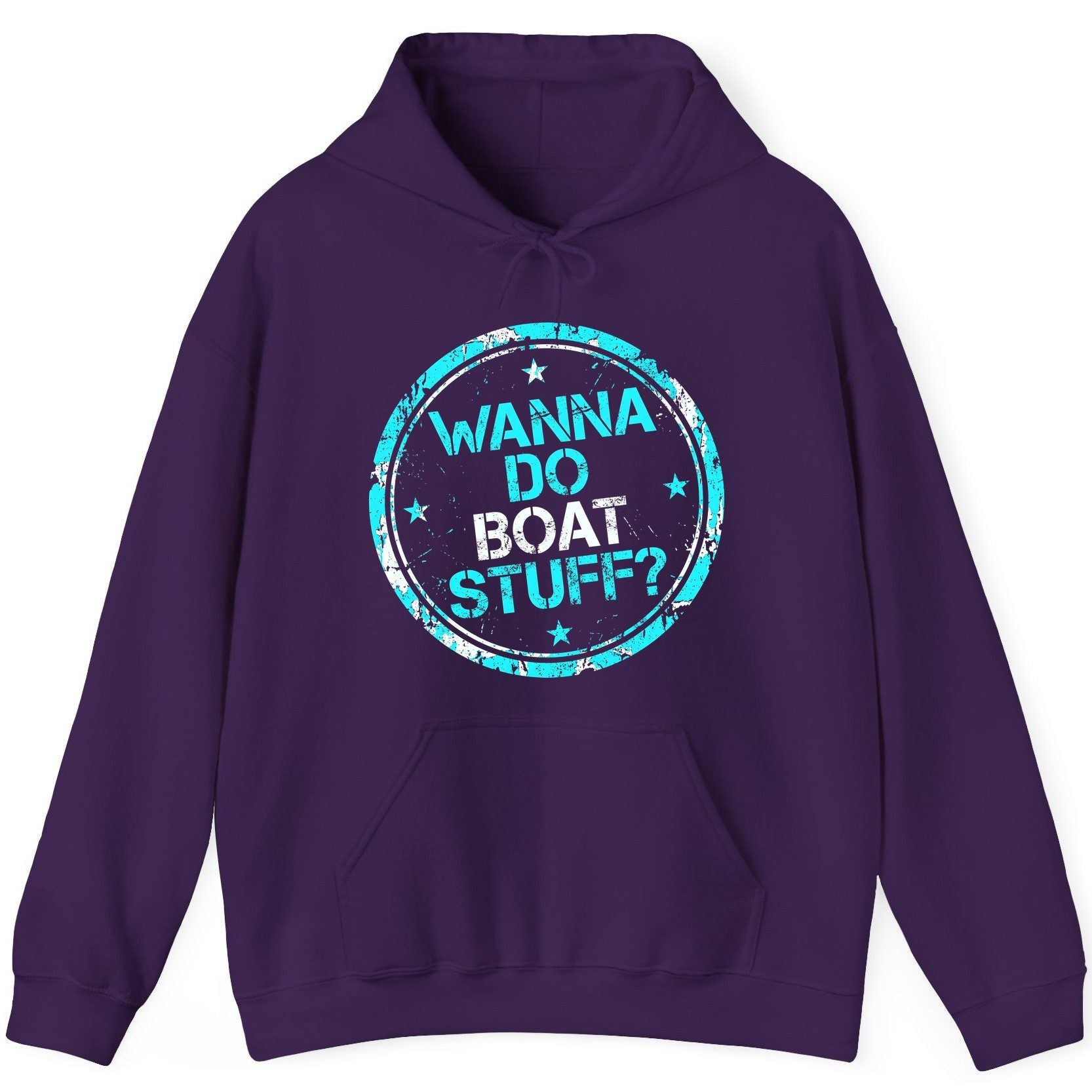 WANNA DO BOAT STUFF Funny Boating Hoodie - product mockup - Purple