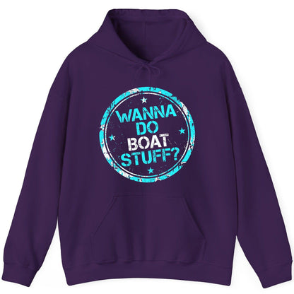 WANNA DO BOAT STUFF Funny Boating Hoodie - product mockup - Purple