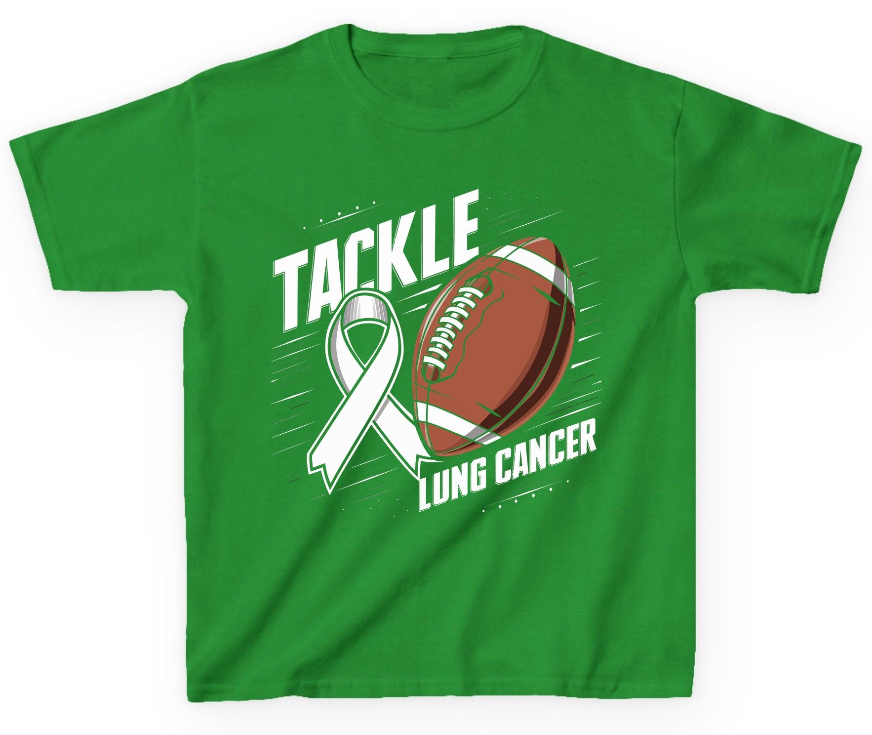 Tackle Lung Cancer lung cancer awareness Youth T-Shirt Irish Green product mockup