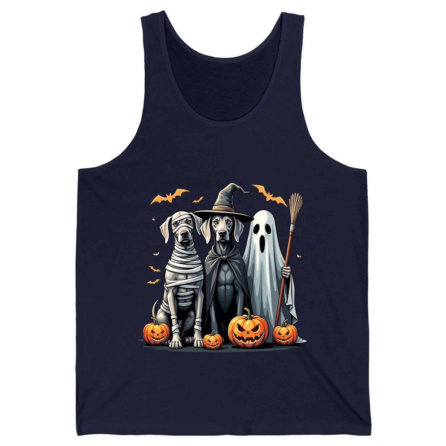 Halloween Weimaraner Dogs Halloween weimaraner dogs Tank Top Navy product mockup