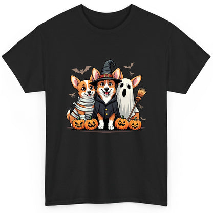 Halloween Corgi Trio Halloween corgis T-Shirt Black product mockup