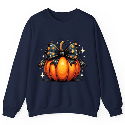 Starry Bow Pumpkin Halloween pumpkin Sweatshirt Navy product mockup