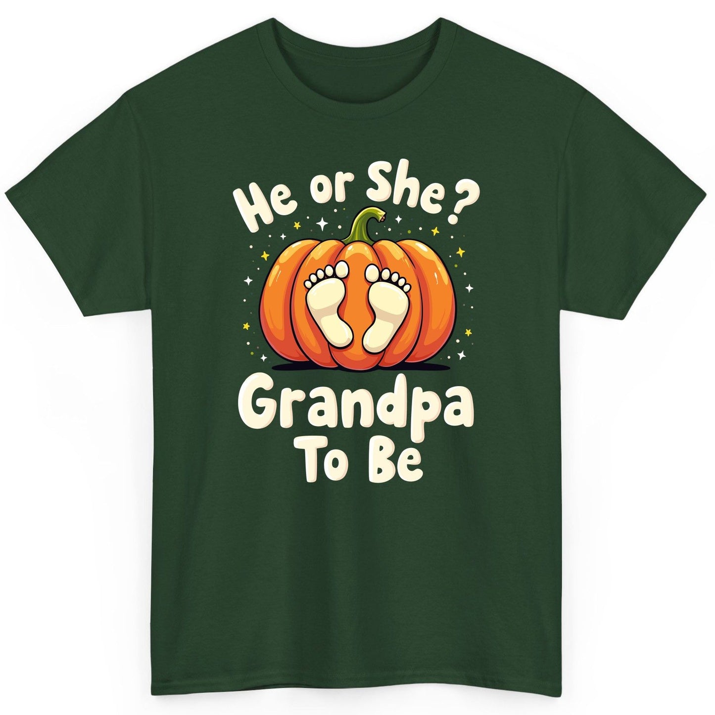 He or She Grandpa to Be gender reveal T-Shirt Forest Green product mockup