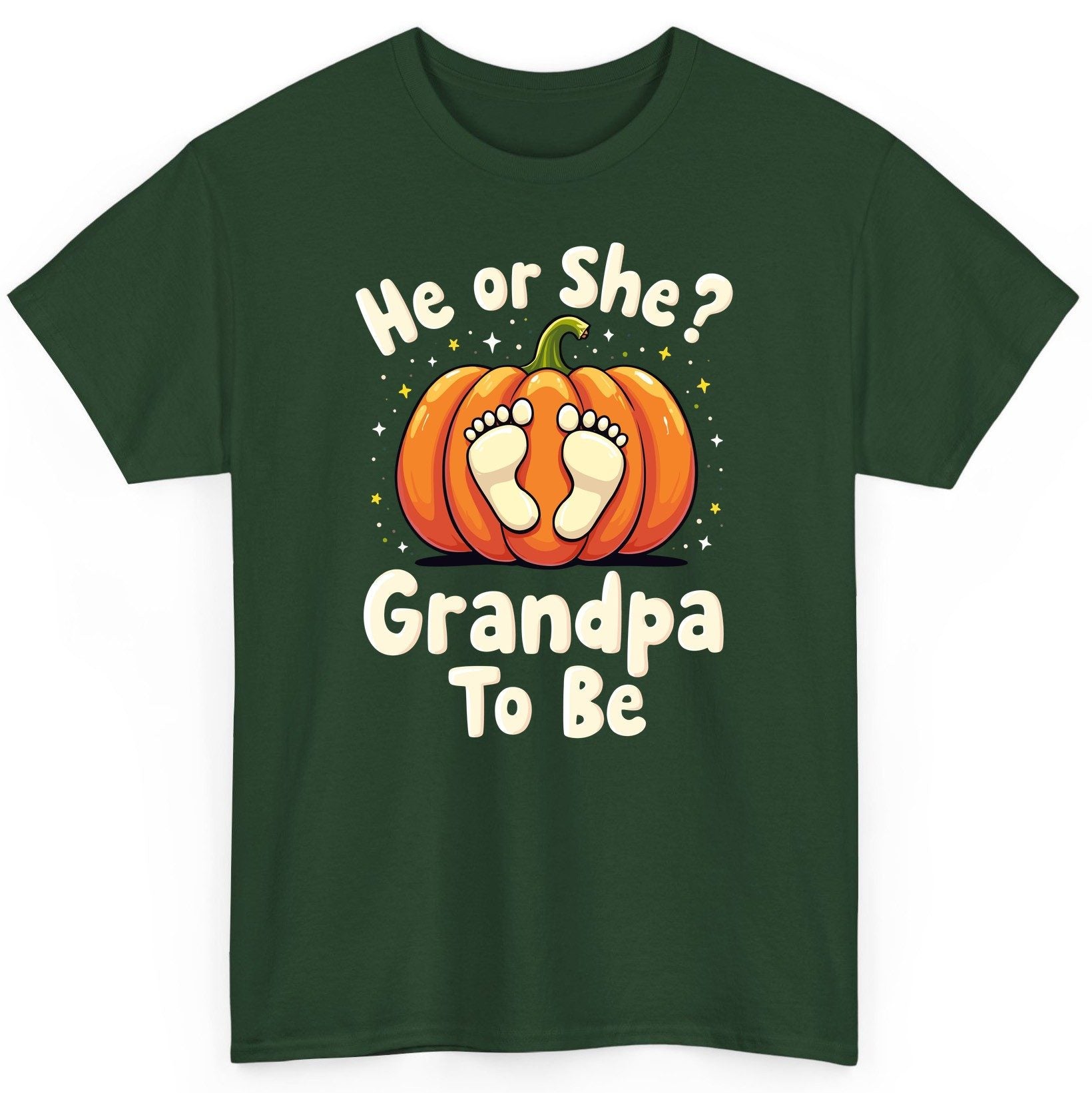 He or She Grandpa to Be gender reveal T-Shirt Forest Green product mockup