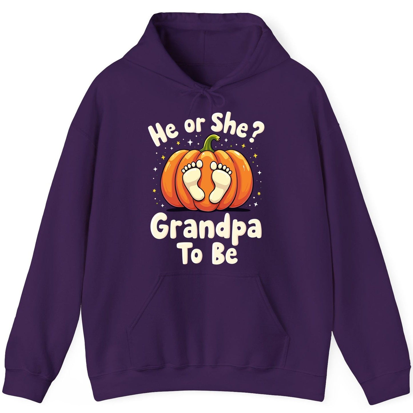 He or She Grandpa to Be gender reveal Hoodie Purple product mockup