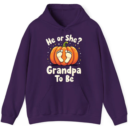 He or She Grandpa to Be gender reveal Hoodie Purple product mockup