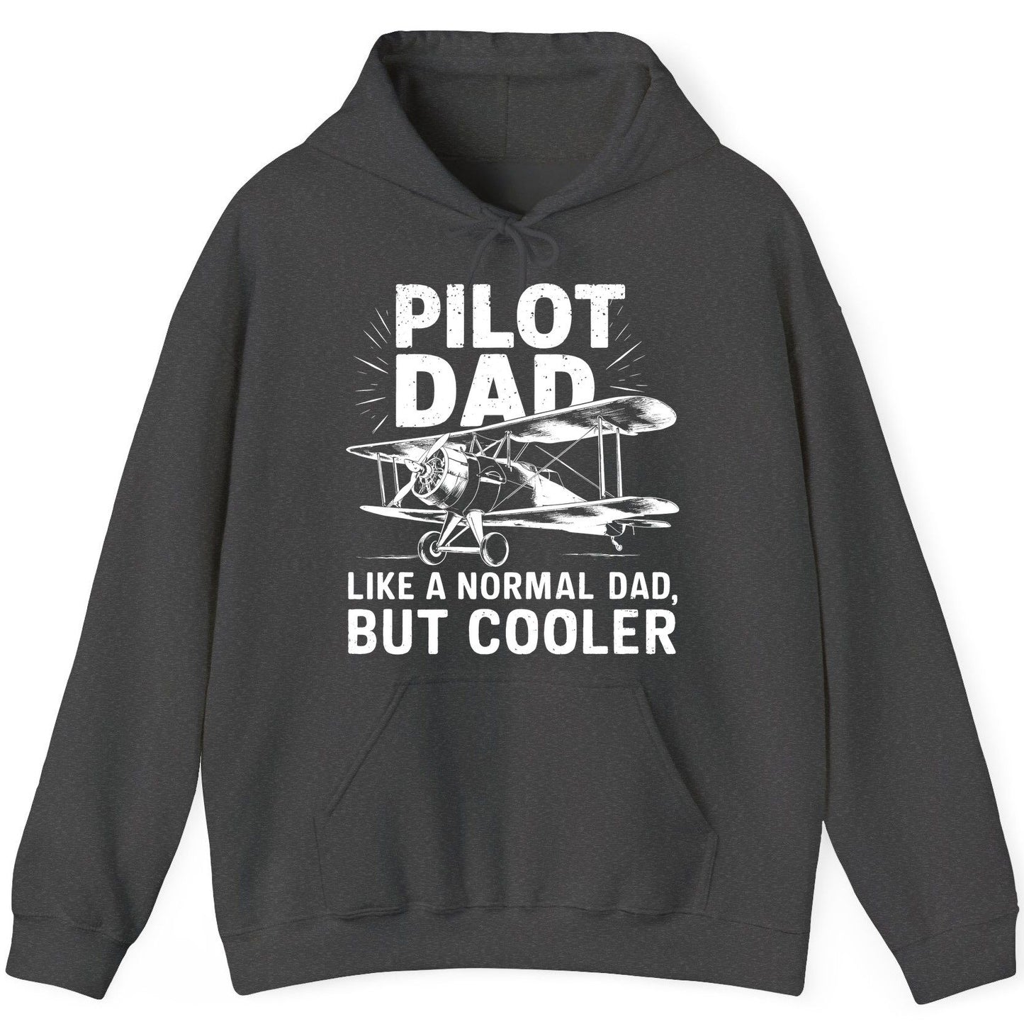 Pilot Dad, Like a Normal Dad, but Cooler pilot dad Hoodie Dark Heather product mockup