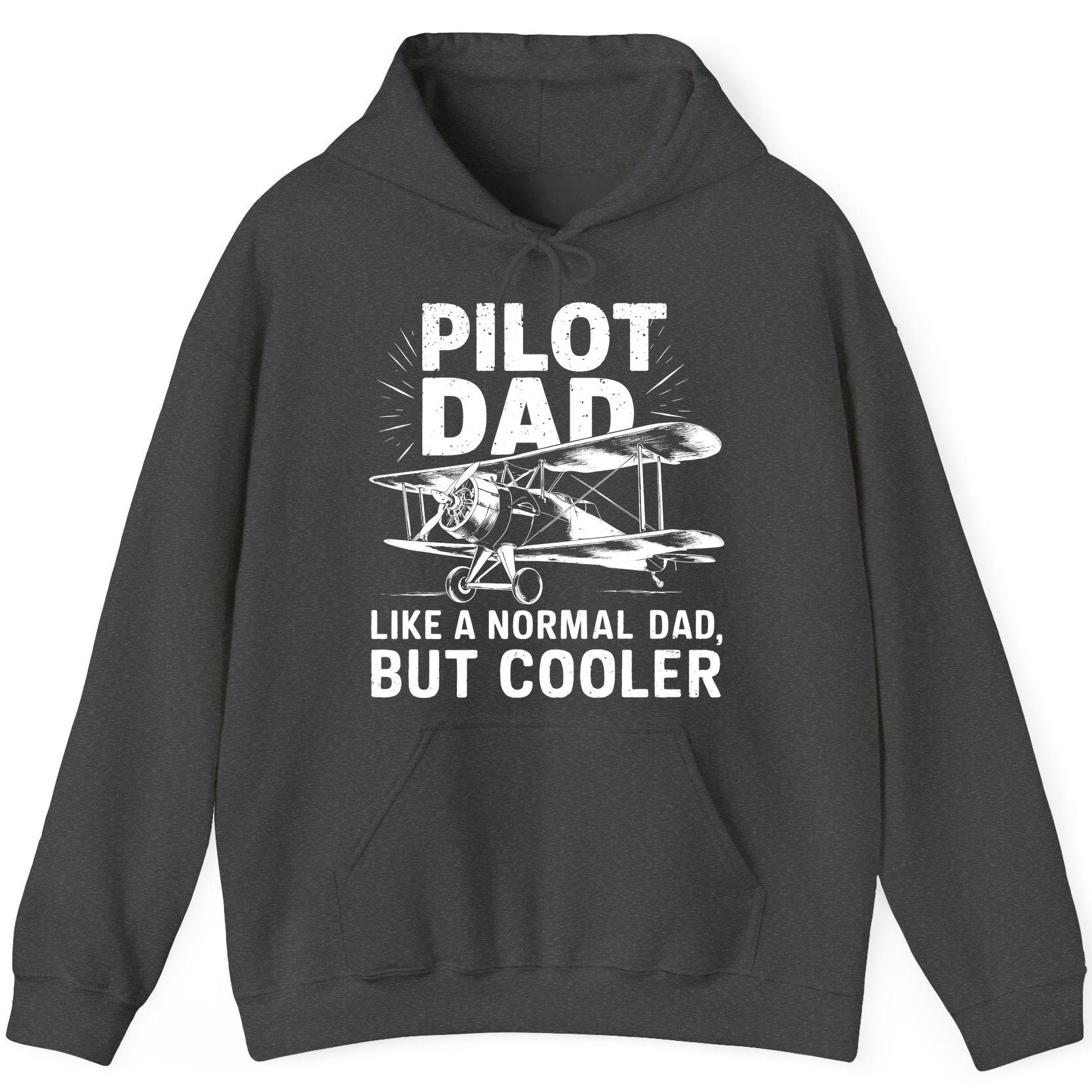 Pilot Dad, Like a Normal Dad, but Cooler pilot dad Hoodie Dark Heather product mockup