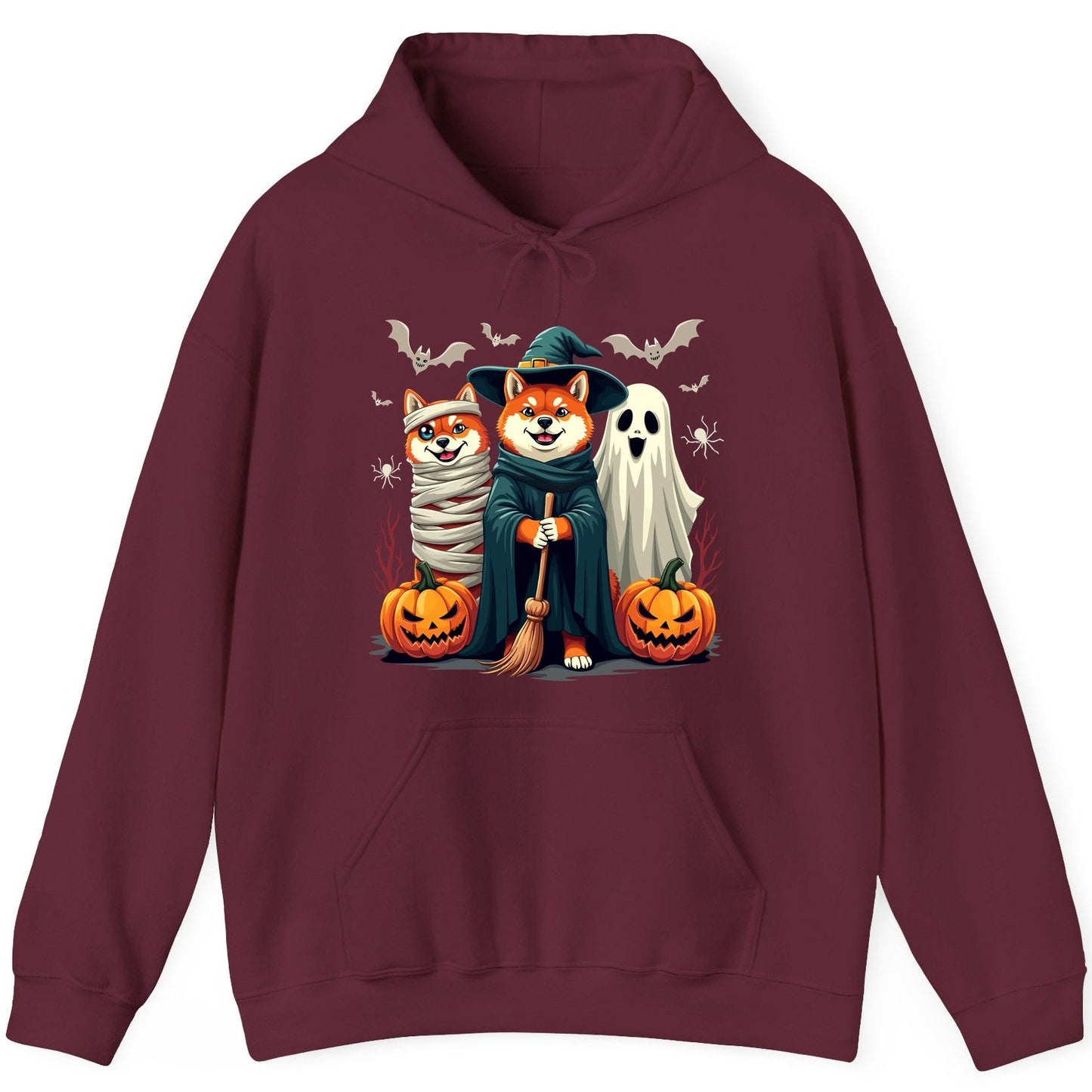 Shiba Inu Halloween Costumes shiba inu Hoodie Maroon product mockup