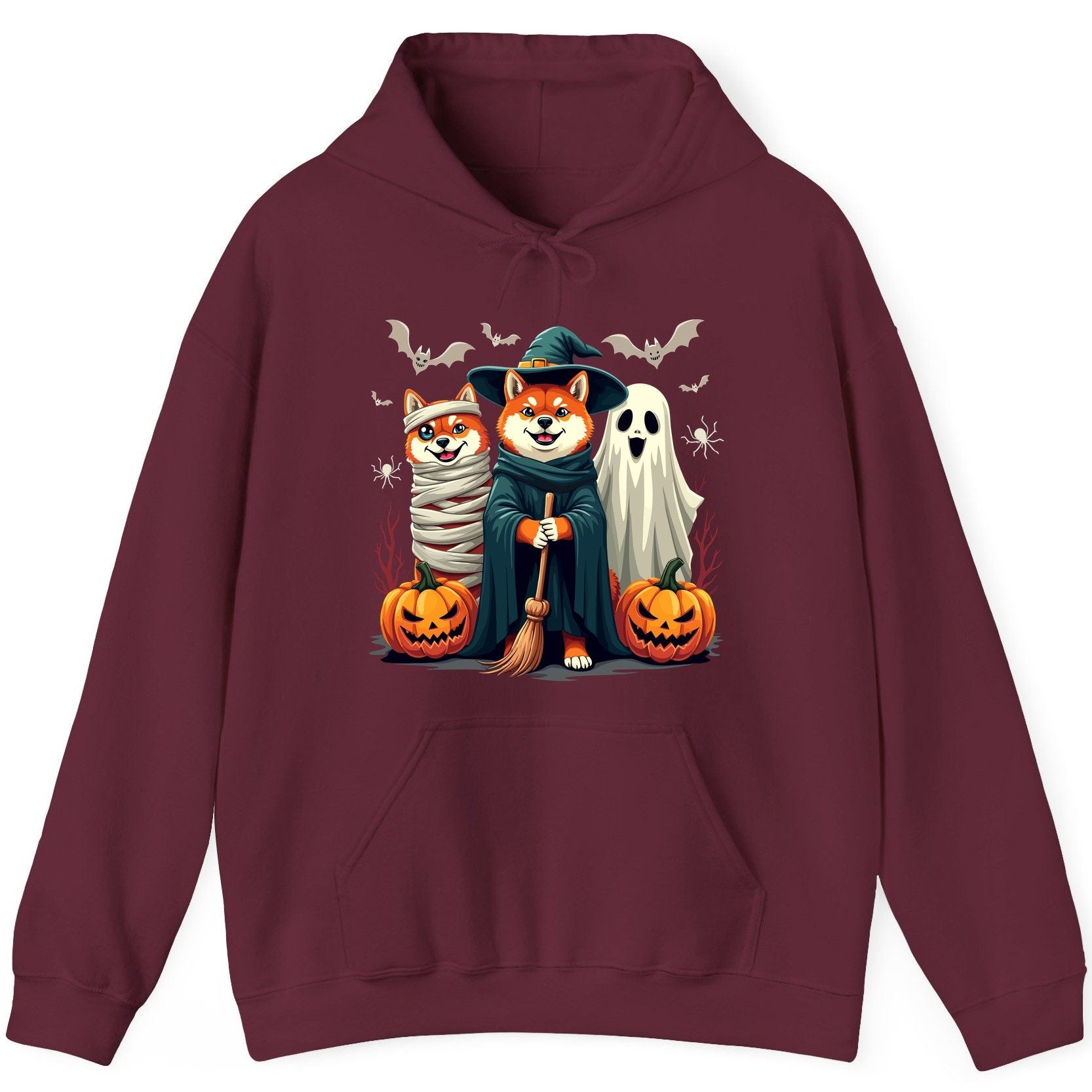 Shiba Inu Halloween Costumes shiba inu Hoodie Maroon product mockup