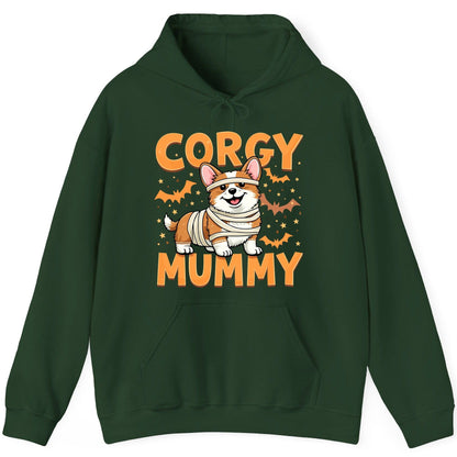 Corgy Mummy corgi Hoodie Forest Green product mockup