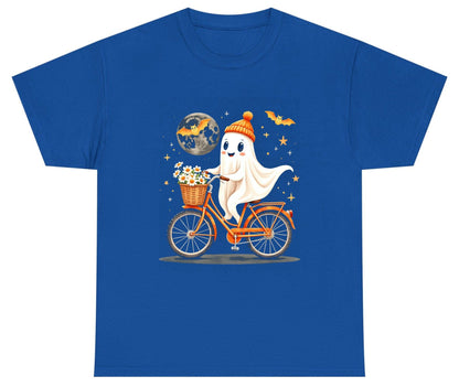 Cute Ghost on Bicycle cute ghost Youth T-Shirt Royal product mockup