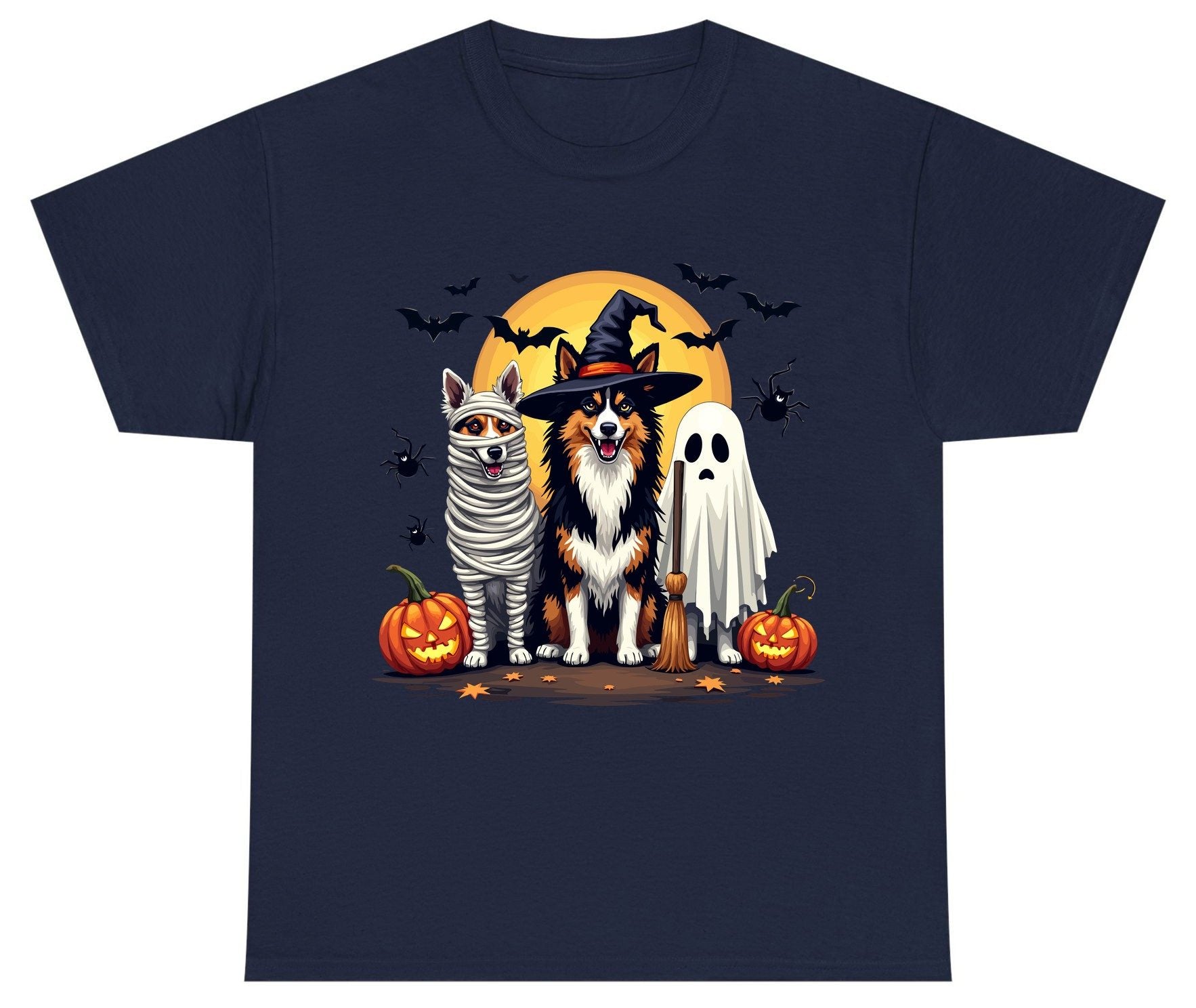 Halloween Dogs in Costumes Halloween dogs Youth T-Shirt Navy product mockup