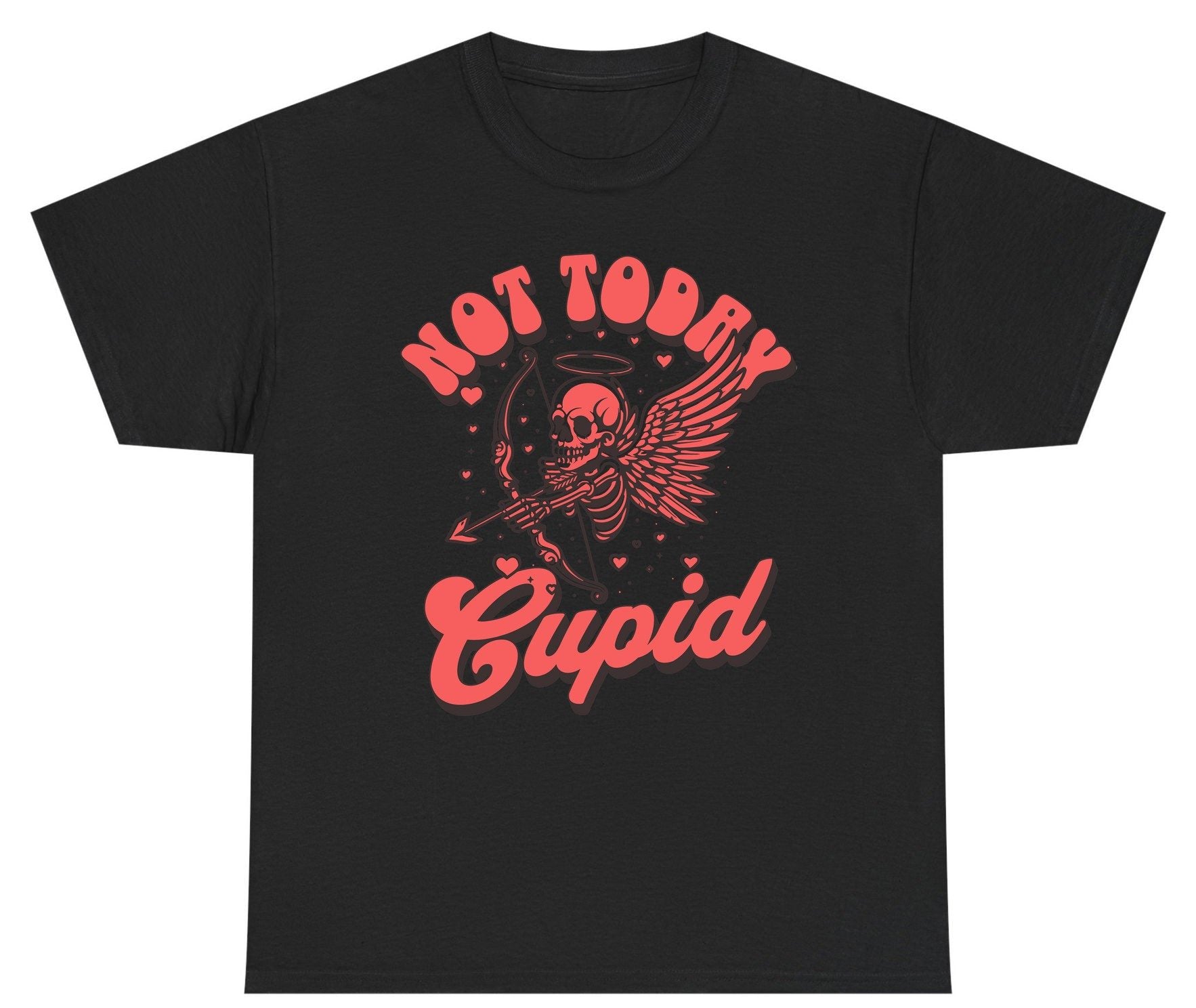 Not Today Cupid skeletal cupid Youth T-Shirt Black product mockup