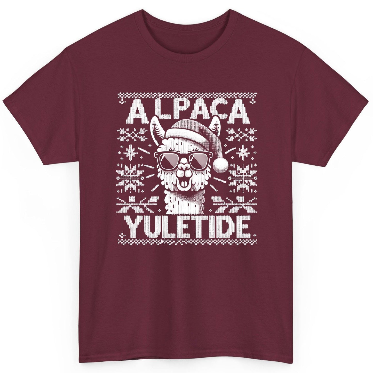 ALPACA Yuletide Funny Lovers T-Shirt - product mockup - Maroon