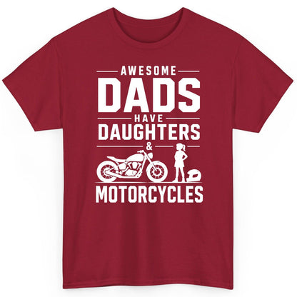 Awesome Dads Have Daughters & Motorcycles motorcycle dad T-Shirt Cardinal Red product mockup